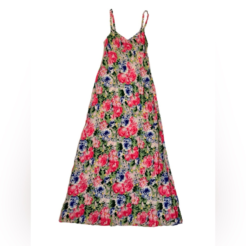 H&M DIVIDED | Floral Spaghetti Strap Long Maxi Dress  | Size 4 | Y2K